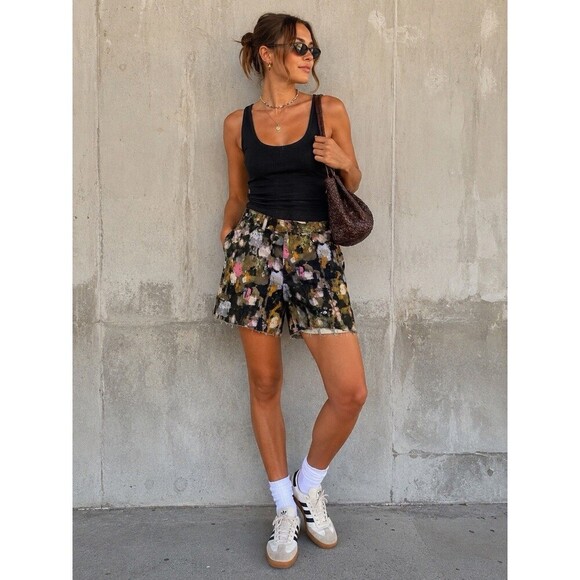 Pilcro Denim - Anthropologie Pilcro Ultra High Rise Relaxed Carpenter Cut Shorts Womens Size 30